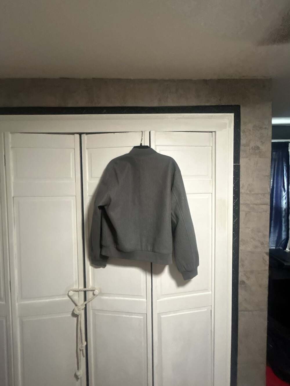 Classic Faux Wool Bomber Jacket - Picture 3 of 3